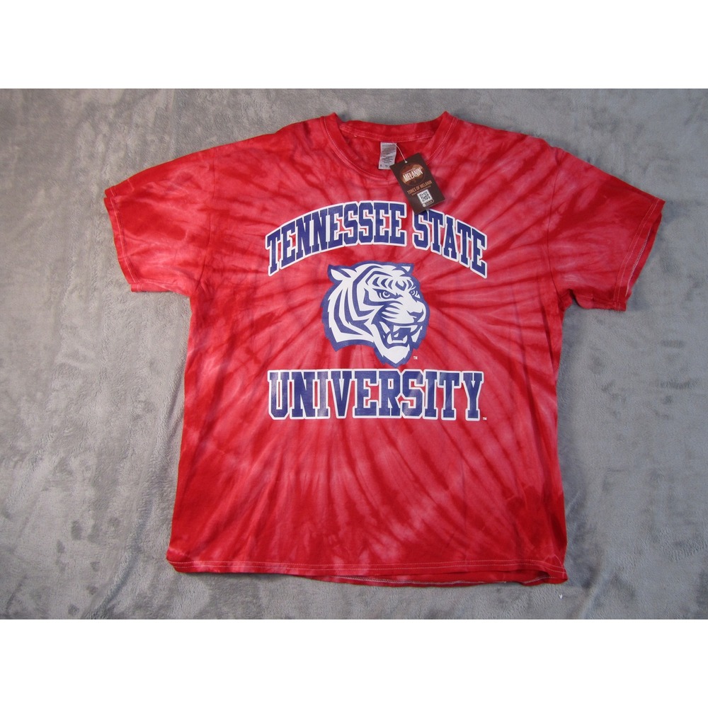 Tennessee State University‎ Tigers Tie Dye Graphic T-Shirt Red XL New TSU HBCU